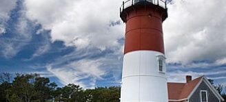 Red and white lighthouse