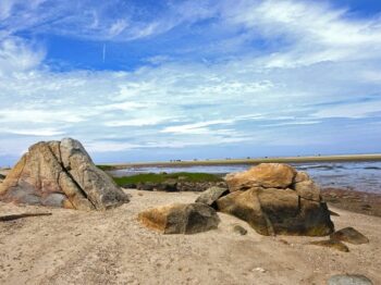 Large rocks on the beach